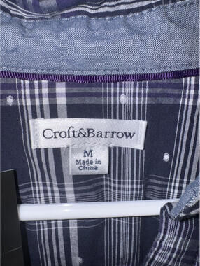 Croft & Barrow Mens Medium Plaid Button-Up Shirt